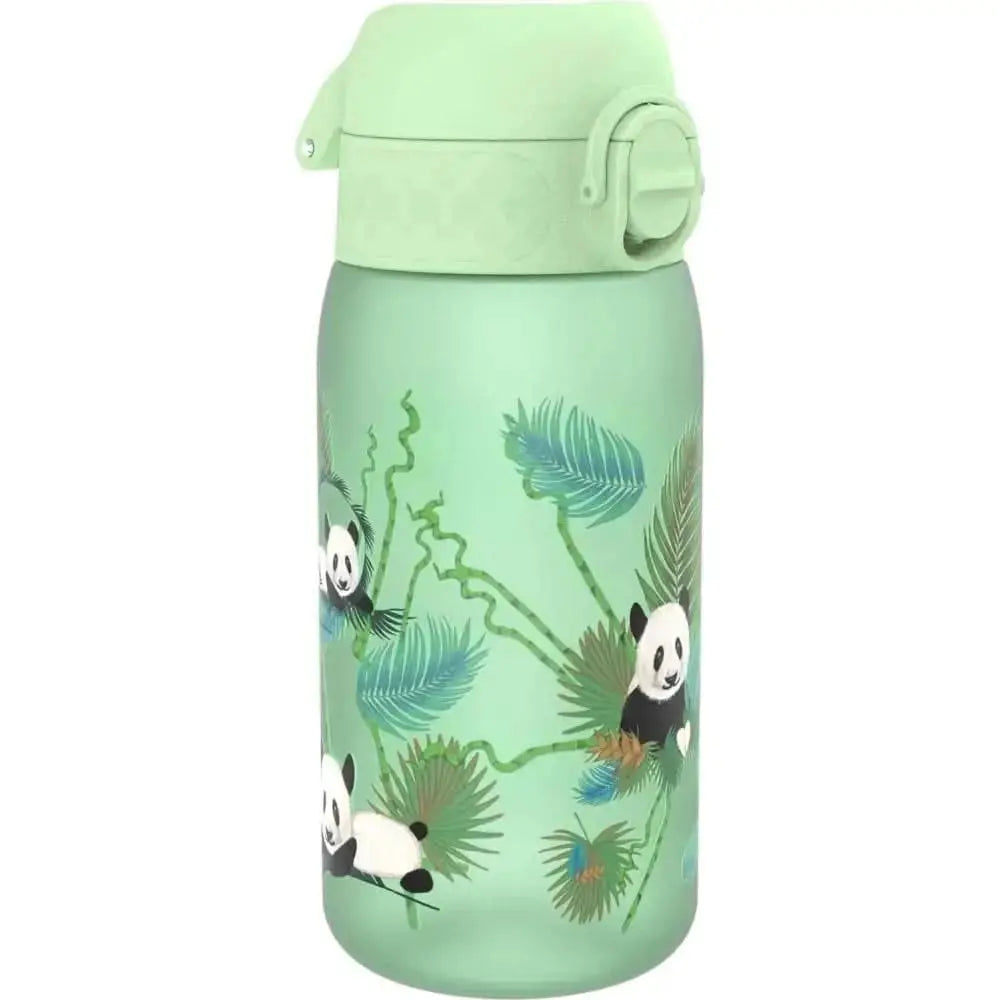 Gourde enfant Ion8 mint green ornée de pandas ludiques et feuilles tropicales