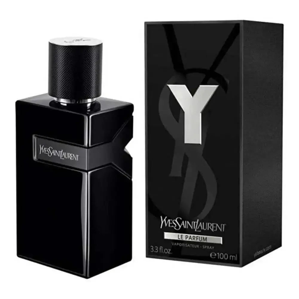 Bouteille de parfum noir YSL et son emballage argenté de Yves Saint Laurent 60 ml