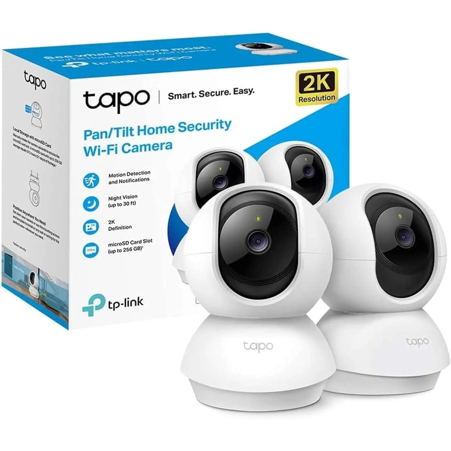 Tapo Caméra Surveillance Wifi Intérieure 2K(3MP) Tapo C210 Pack duo, Détection De Personne, Audio Bidirectionnel - Cpourtoi