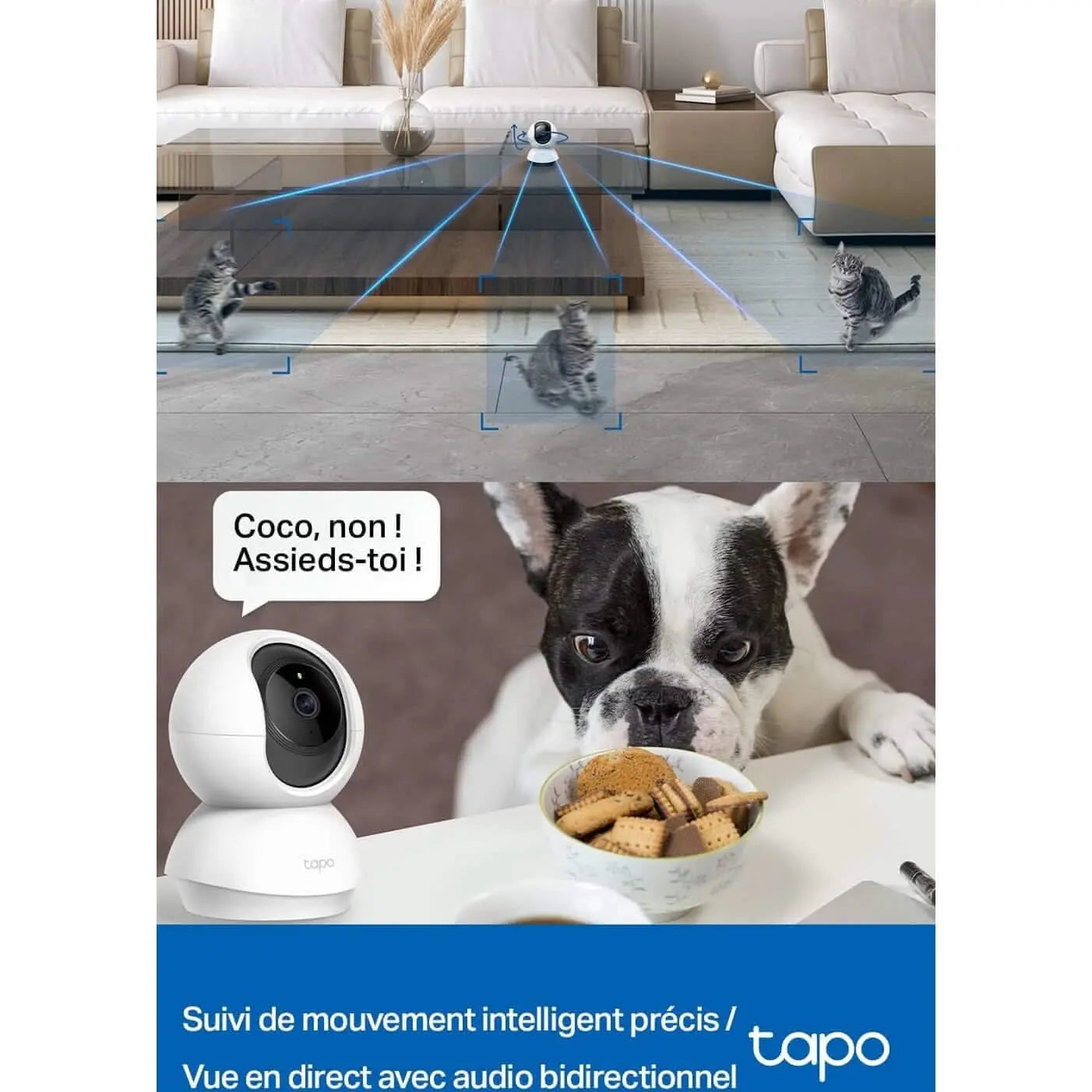 Tapo Caméra Surveillance Wifi Intérieure 2K(3MP) Tapo C210 Pack duo, Détection De Personne, Audio Bidirectionnel - Cpourtoi