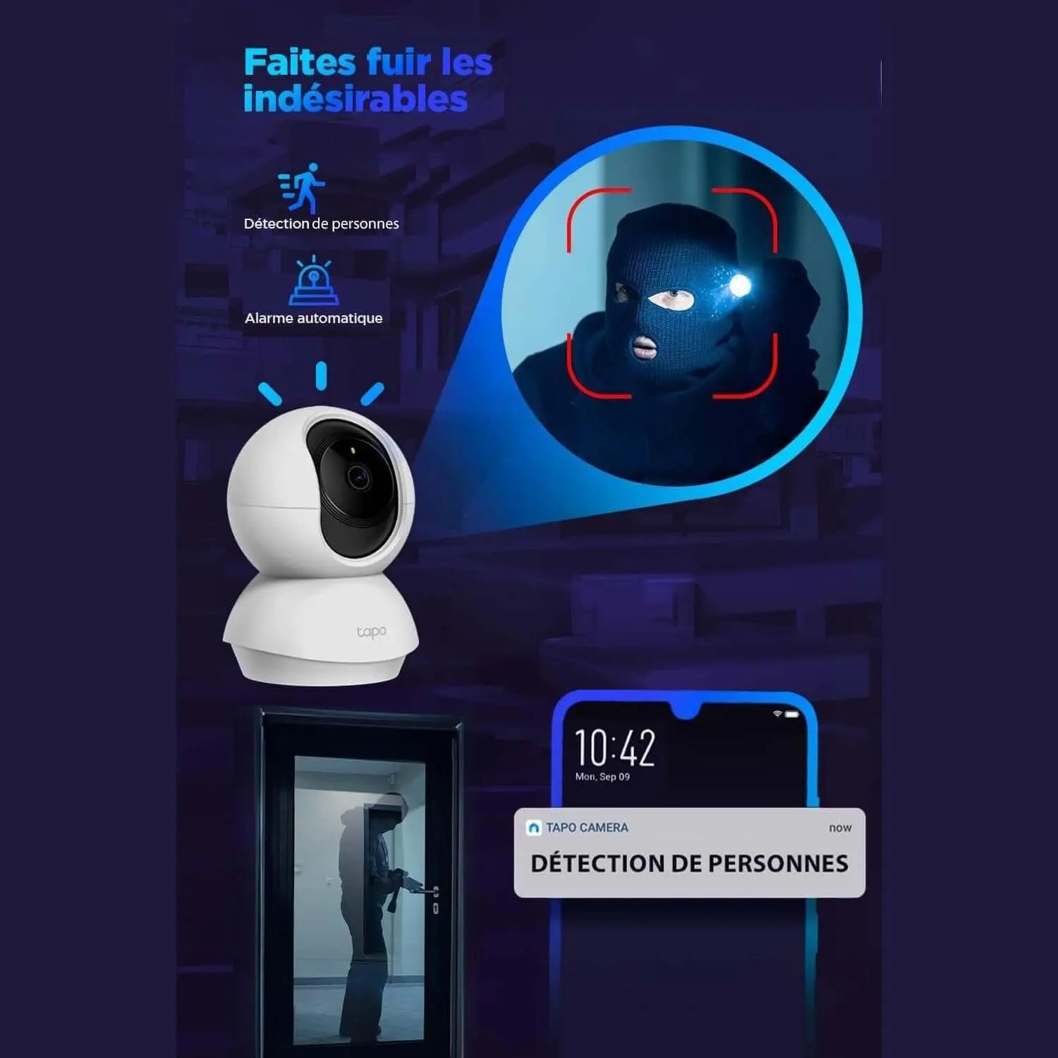 Tapo Caméra Surveillance Wifi Intérieure 2K(3MP) Tapo C210 Pack duo, Détection De Personne, Audio Bidirectionnel - Cpourtoi